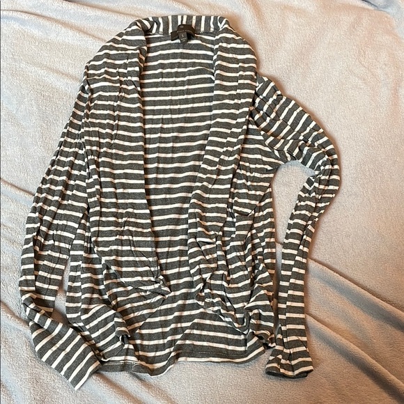 Fenn Wright Manson Charcoal and White Striped Cardigan - Picture 1 of 4